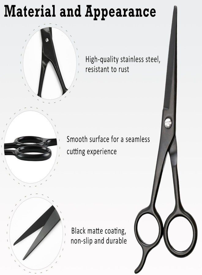 Zoolinn Sharp Stainless Steel Shears - Black - Professional Beard & Mustache Scissors for Precise Trimming of Facial Hair, Eyebrows, and Mustache - Image 2